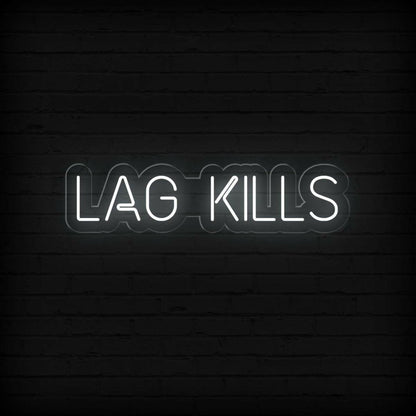 White Modern Lag Kills Led Neon Sign For Gaming Room Decor | Shineneon