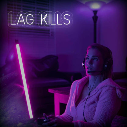 White Modern Lag Kills Led Neon Sign For Gaming Room Decor | Shineneon