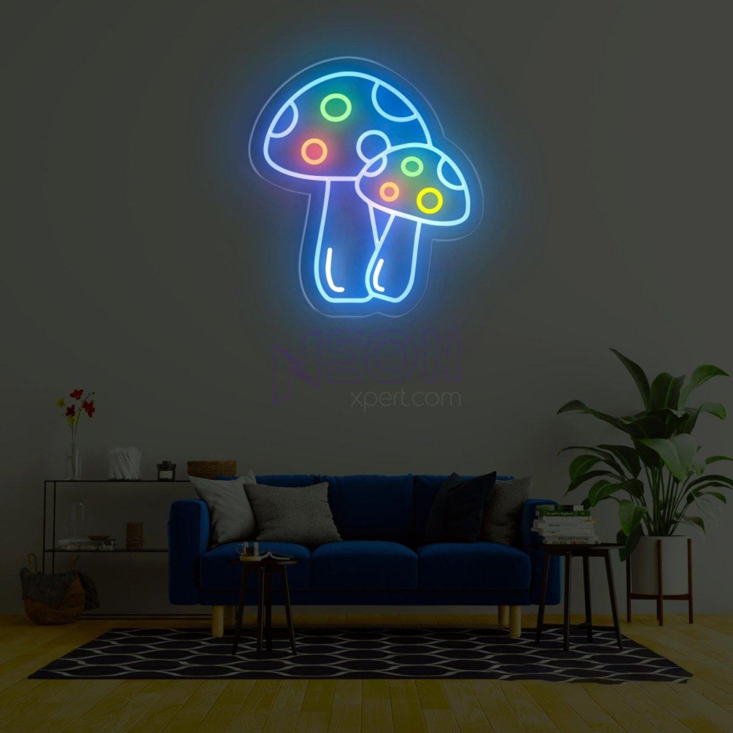White Mushroom With Colorful Dots Led Neon Sign For Kids Room | Shineneon