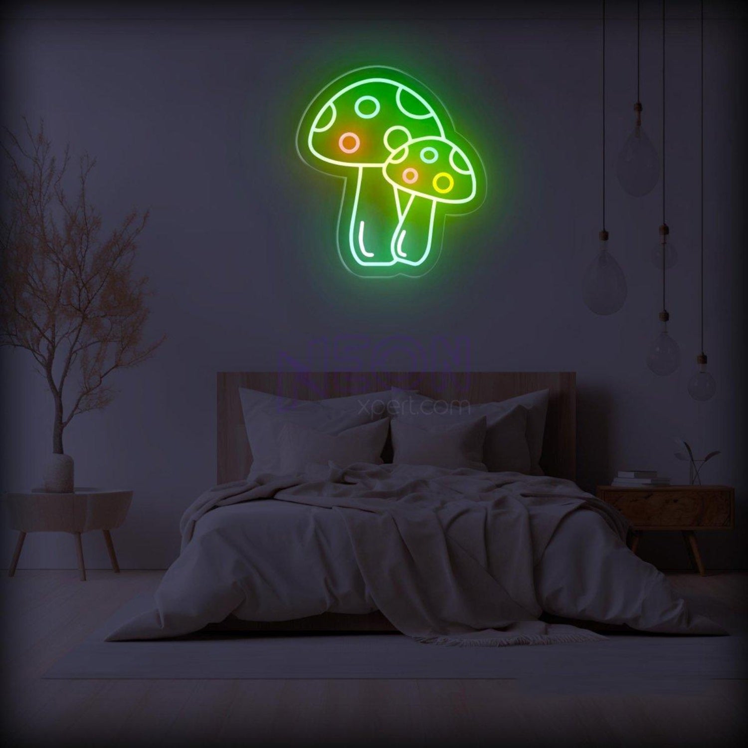 White Mushroom With Colorful Dots Led Neon Sign For Kids Room | Shineneon