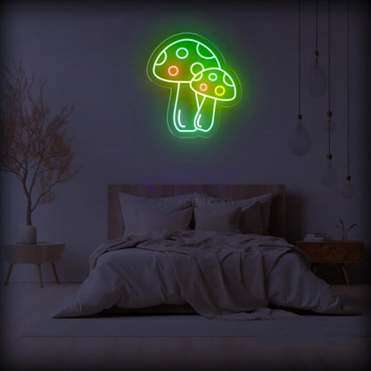 White Mushroom With Colorful Dots Led Neon Sign For Kids Room | Shineneon