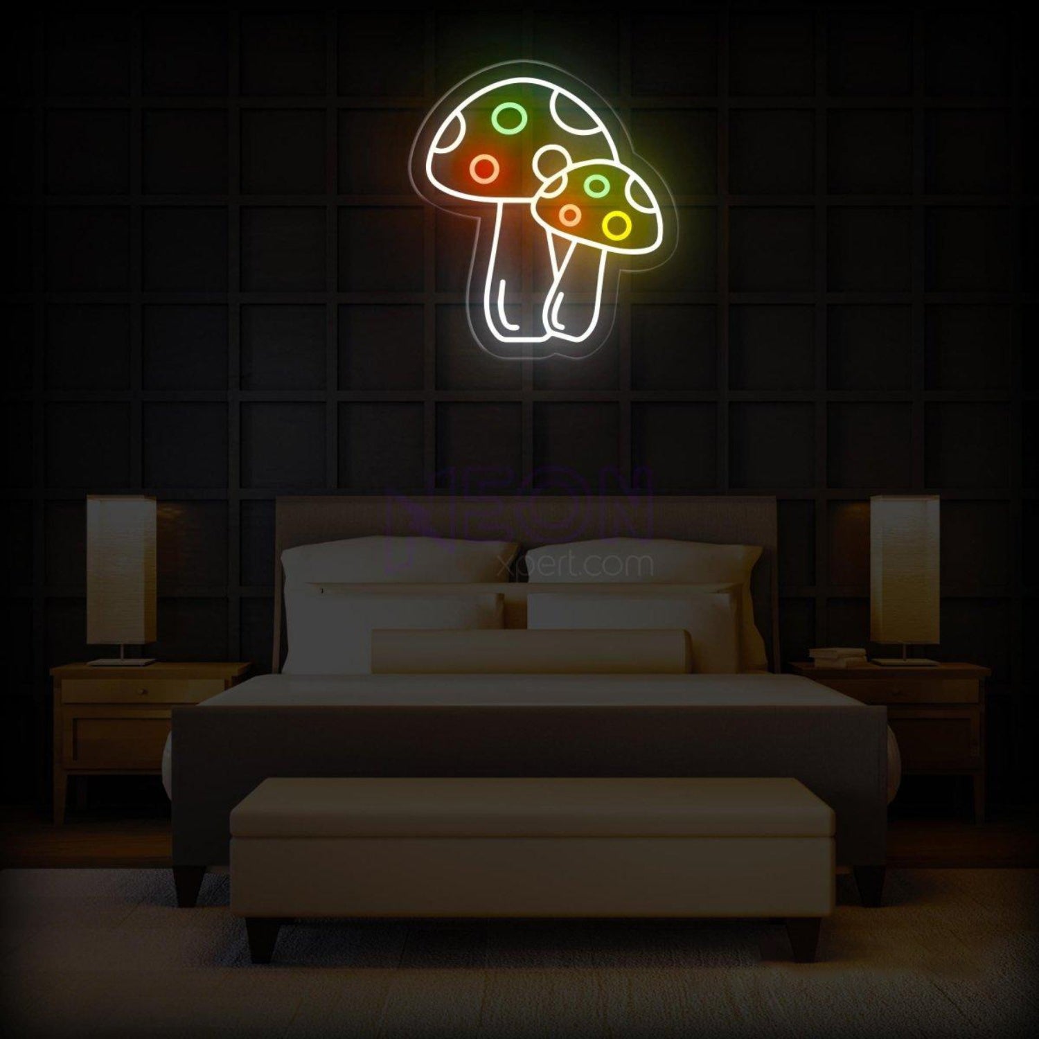 White Mushroom With Colorful Dots Led Neon Sign For Kids Room | Shineneon