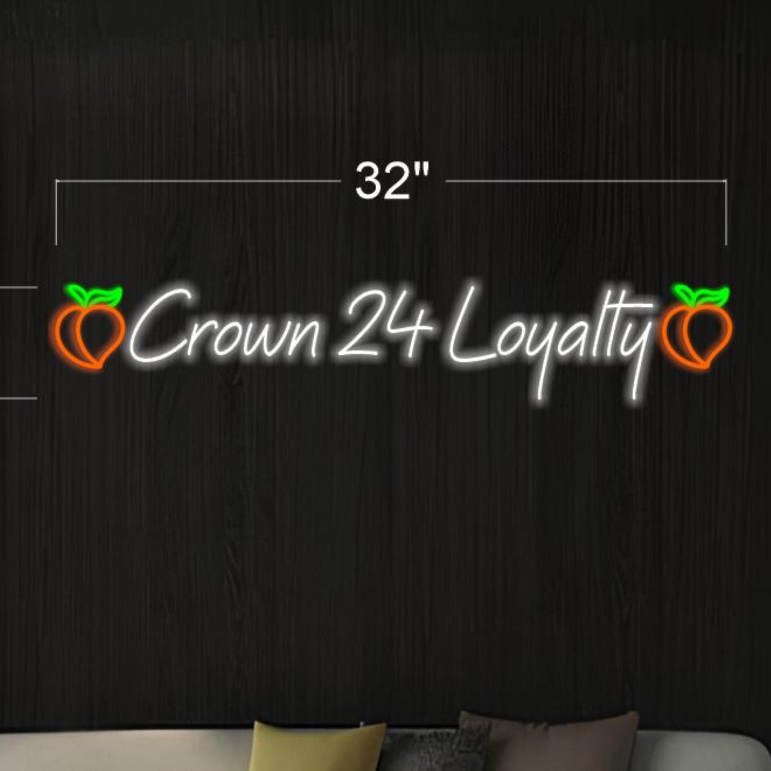 White Orange Peach Crown 24 Loyalty Led Neon Sign For Home Shop Decor | Shineneon