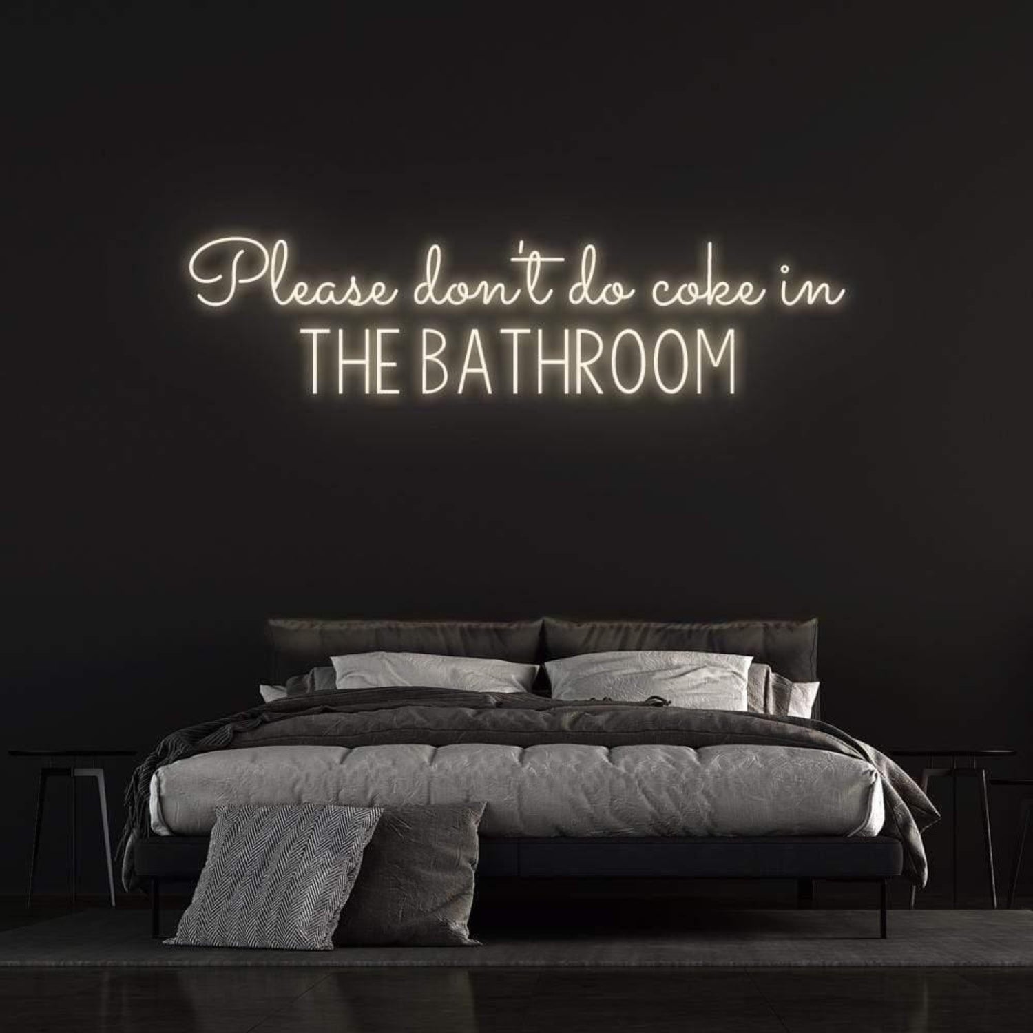 White Please Dont Do Coke In The Bathroom Led Neon Sign Bedroom Wall Art | Shineneon