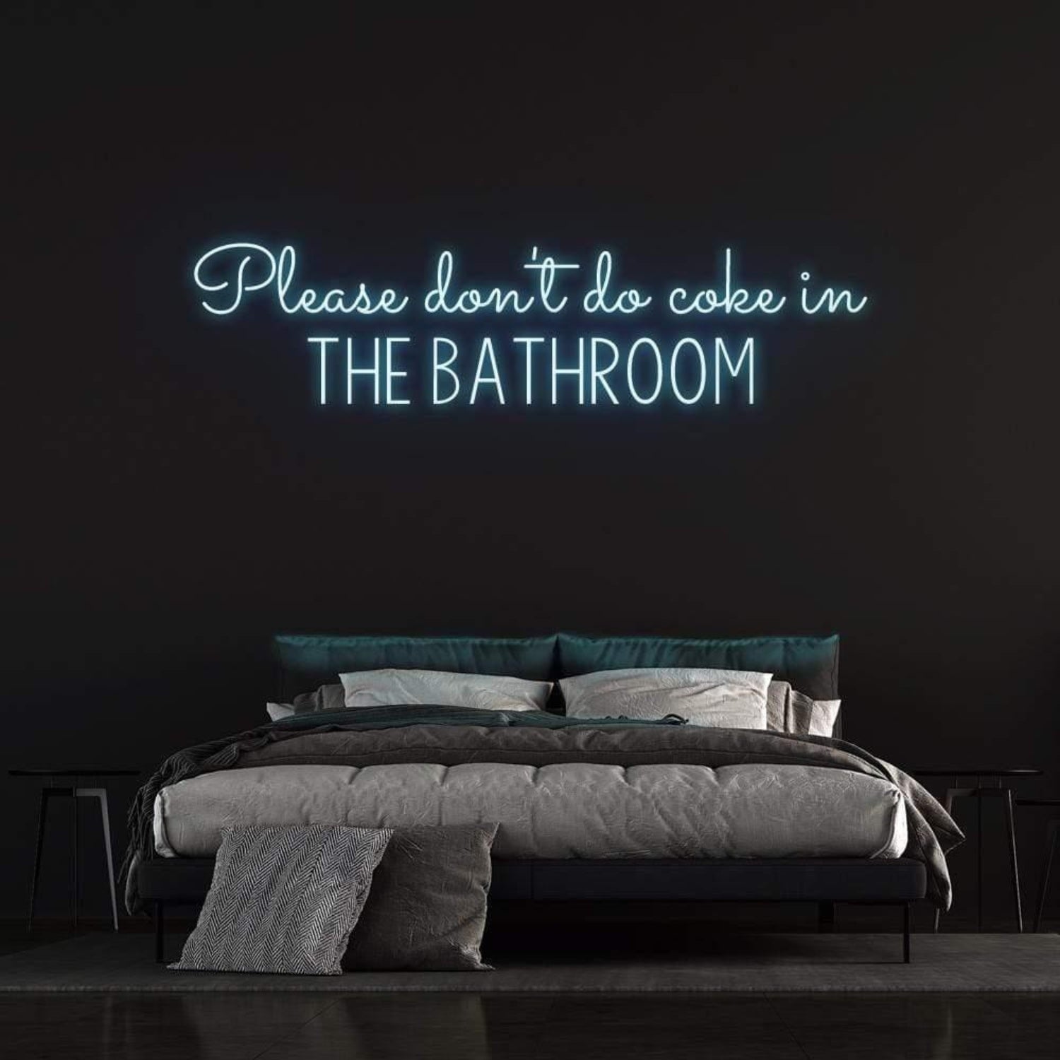 White Please Dont Do Coke In The Bathroom Led Neon Sign Bedroom Wall Art | Shineneon