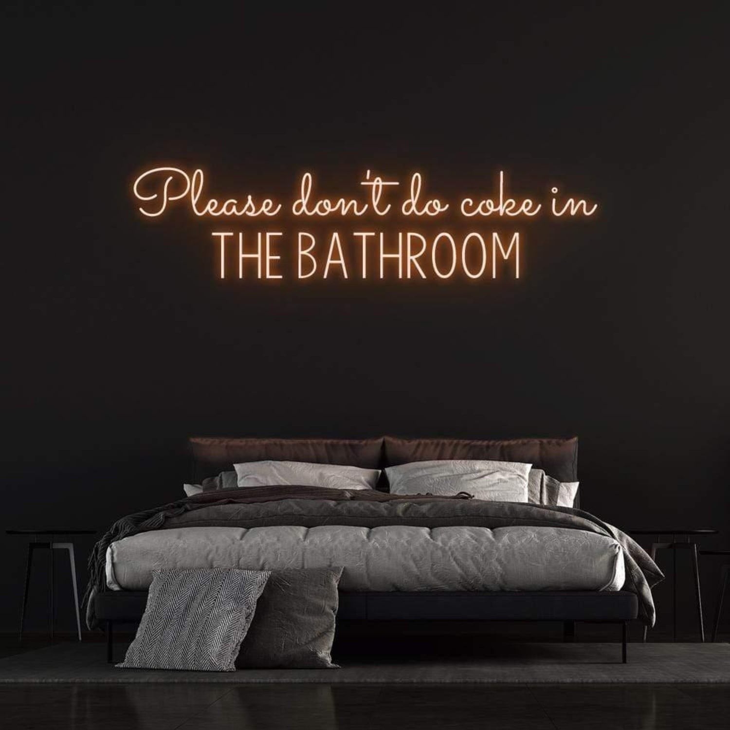 White Please Dont Do Coke In The Bathroom Led Neon Sign Bedroom Wall Art | Shineneon