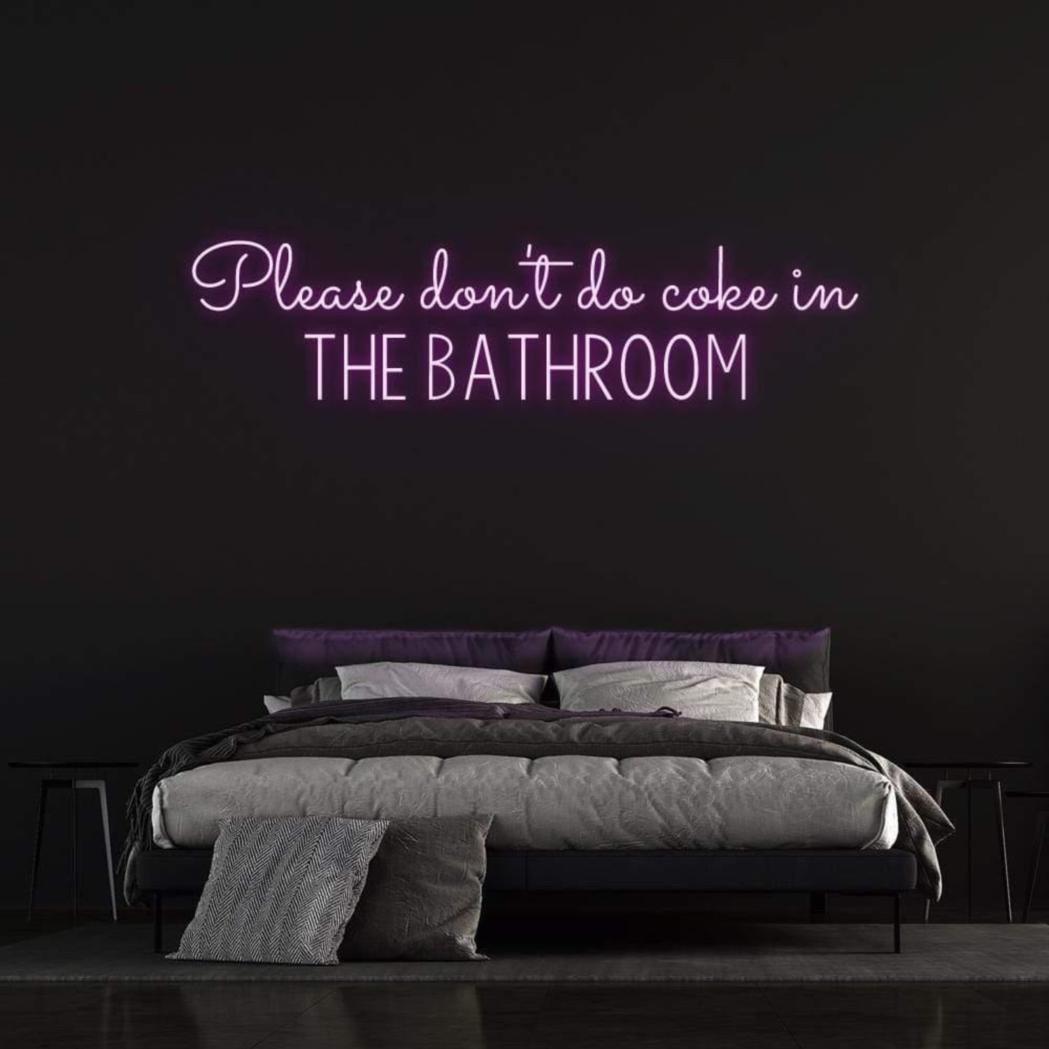 White Please Dont Do Coke In The Bathroom Led Neon Sign Bedroom Wall Art | Shineneon