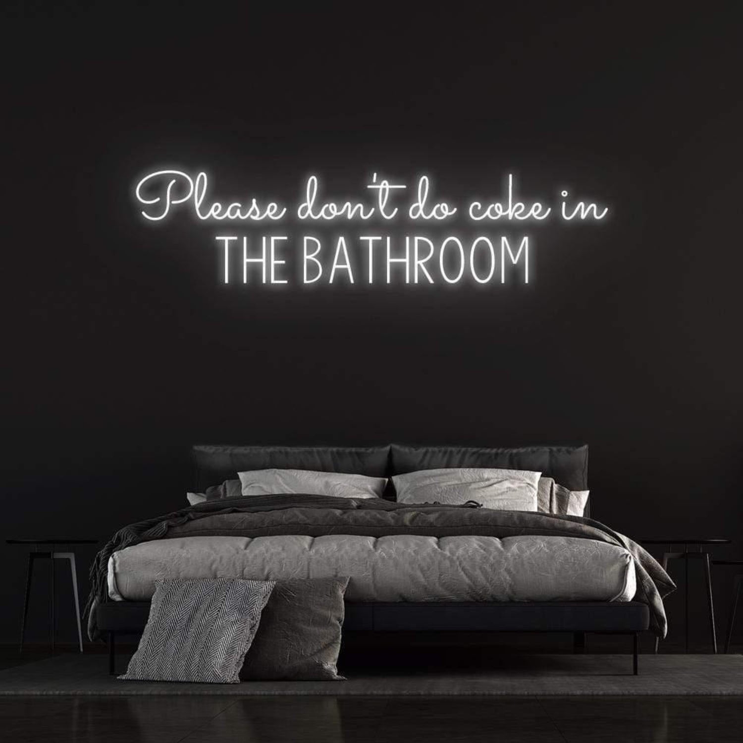 White Please Dont Do Coke In The Bathroom Led Neon Sign Bedroom Wall Art | Shineneon