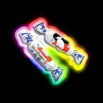 White Rabbit Candy Snack Food Led Neon Sign Rgb Color - LED neon sign close-up detail