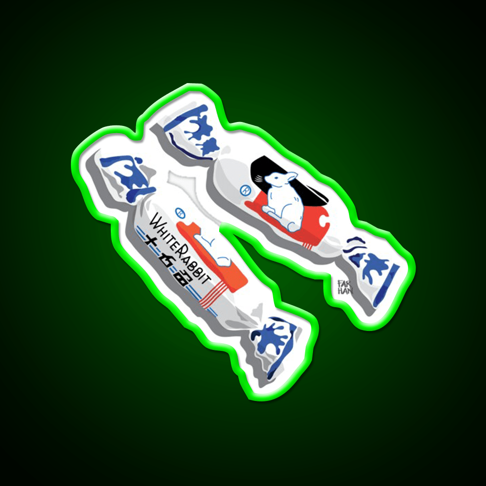 White Rabbit Candy Snack Food Led Neon Sign Rgb Color - Shineneon