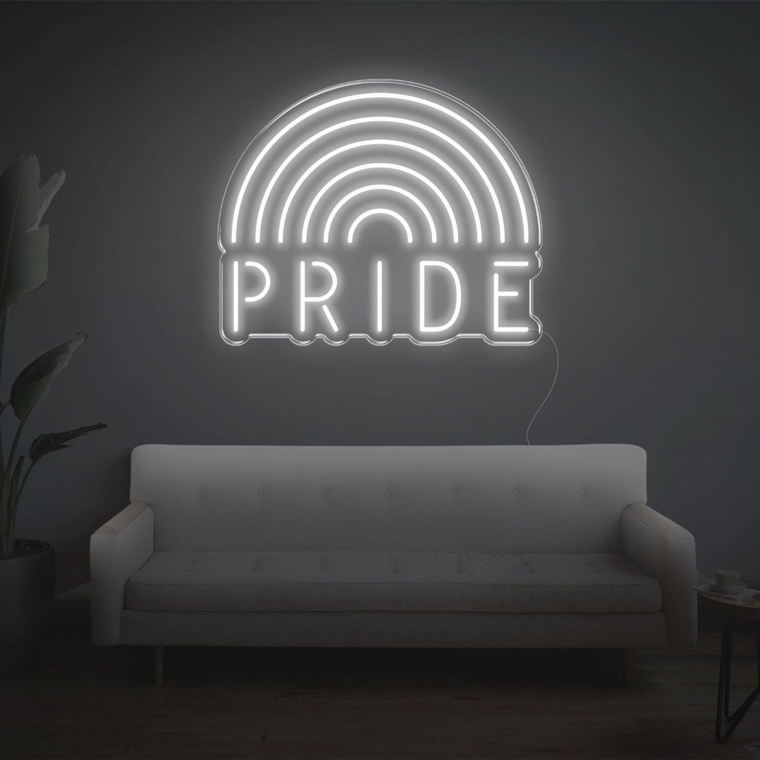 White Rainbow Pride Led Neon Sign For Indoor Lgbtq Decor | Shineneon