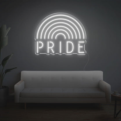 White Rainbow Pride Led Neon Sign For Indoor Lgbtq Decor | Shineneon