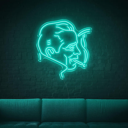 White Retro Man Silhouette Led Neon Sign For Modern Home Bar Decor | Shineneon