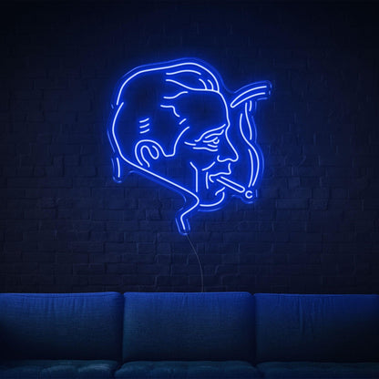 White Retro Man Silhouette Led Neon Sign For Modern Home Bar Decor | Shineneon