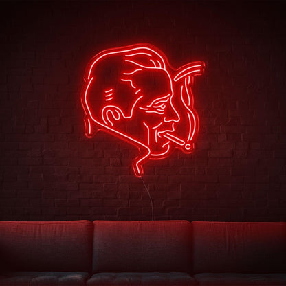 White Retro Man Silhouette Led Neon Sign For Modern Home Bar Decor | Shineneon