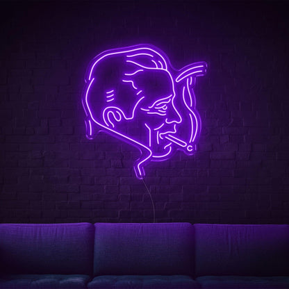 White Retro Man Silhouette Led Neon Sign For Modern Home Bar Decor | Shineneon