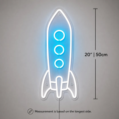 White Rocket Neon Sign LED Neon Sign size image