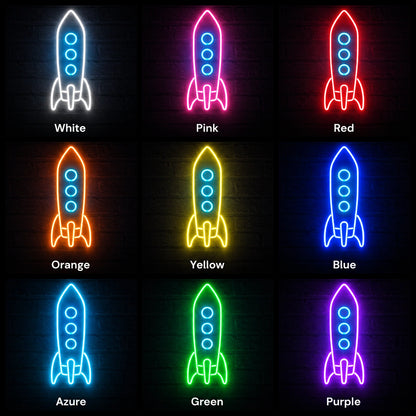 White Rocket Neon Sign LED Neon Sign color grid