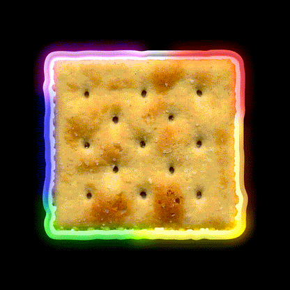 White Saltine Soda Cracker Snack Food Led Neon Sign Rgb Color - LED neon sign close-up detail