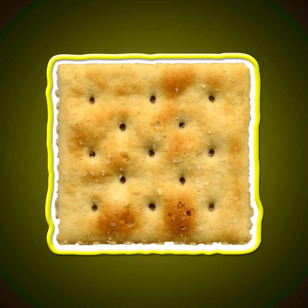 White Saltine Soda Cracker Snack Food Led Neon Sign Rgb Color - Custom LED neon sign front view