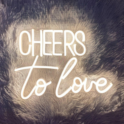 White Script Cheers To Love Led Neon Sign For Home Party Wedding Decor | Shineneon