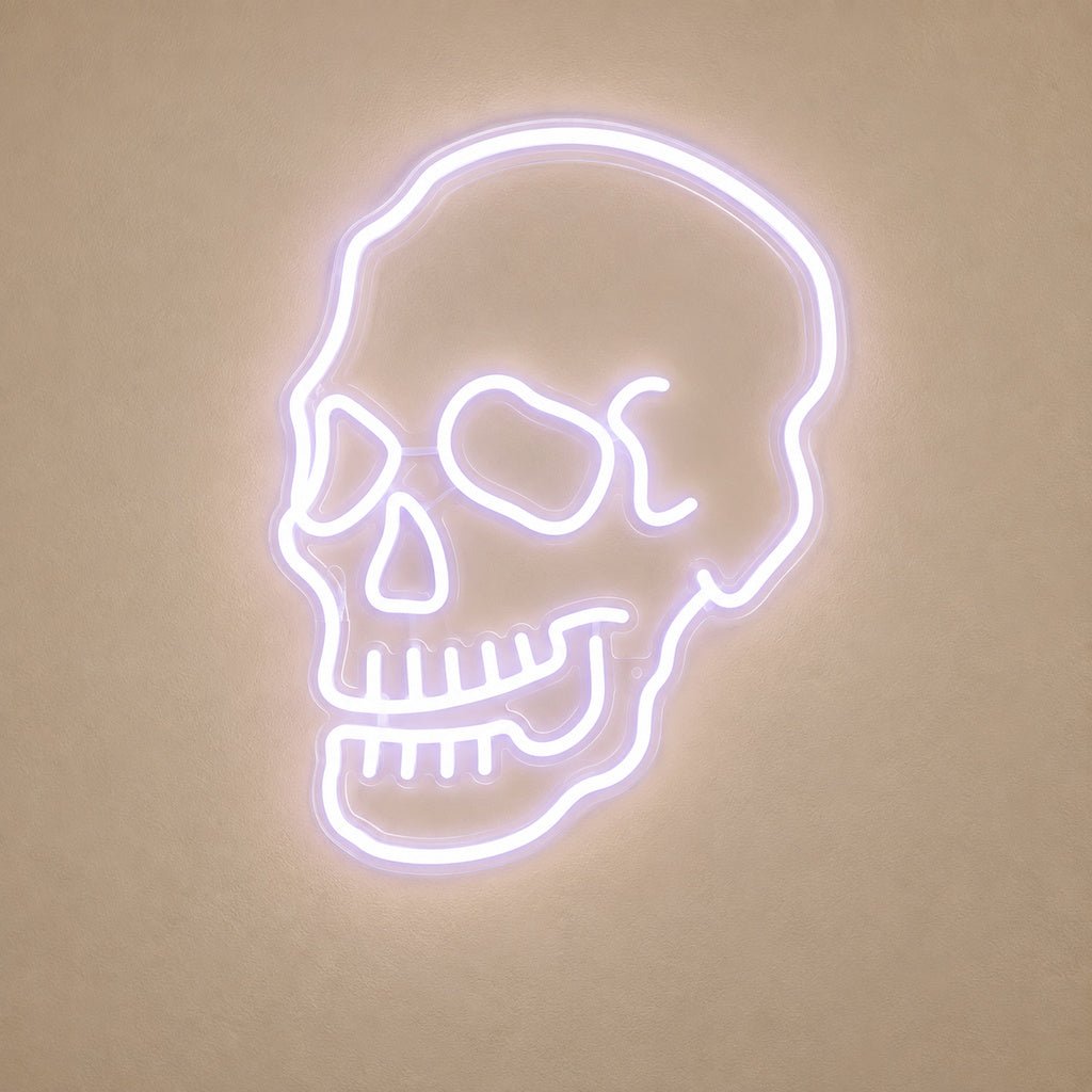 White Skull Outline LED Neon Sign - Shineneon