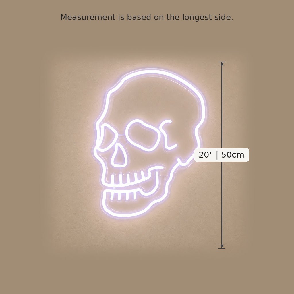 White Skull Outline LED Neon Sign - Shineneon
