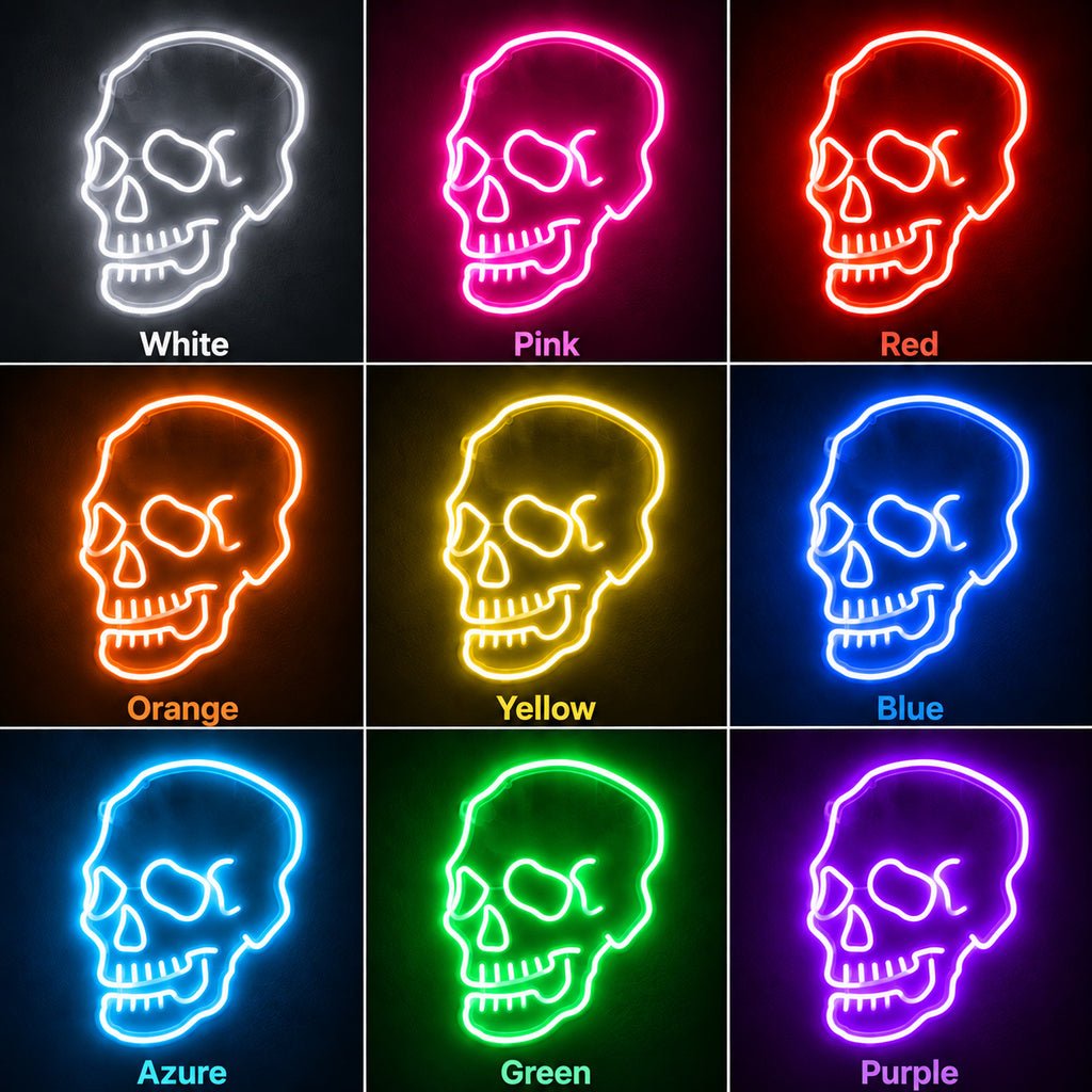 White Skull Outline LED Neon Sign - Shineneon
