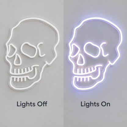 White Skull Outline LED Neon Sign - Shineneon