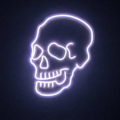 White Skull Outline LED Neon Sign - Shineneon