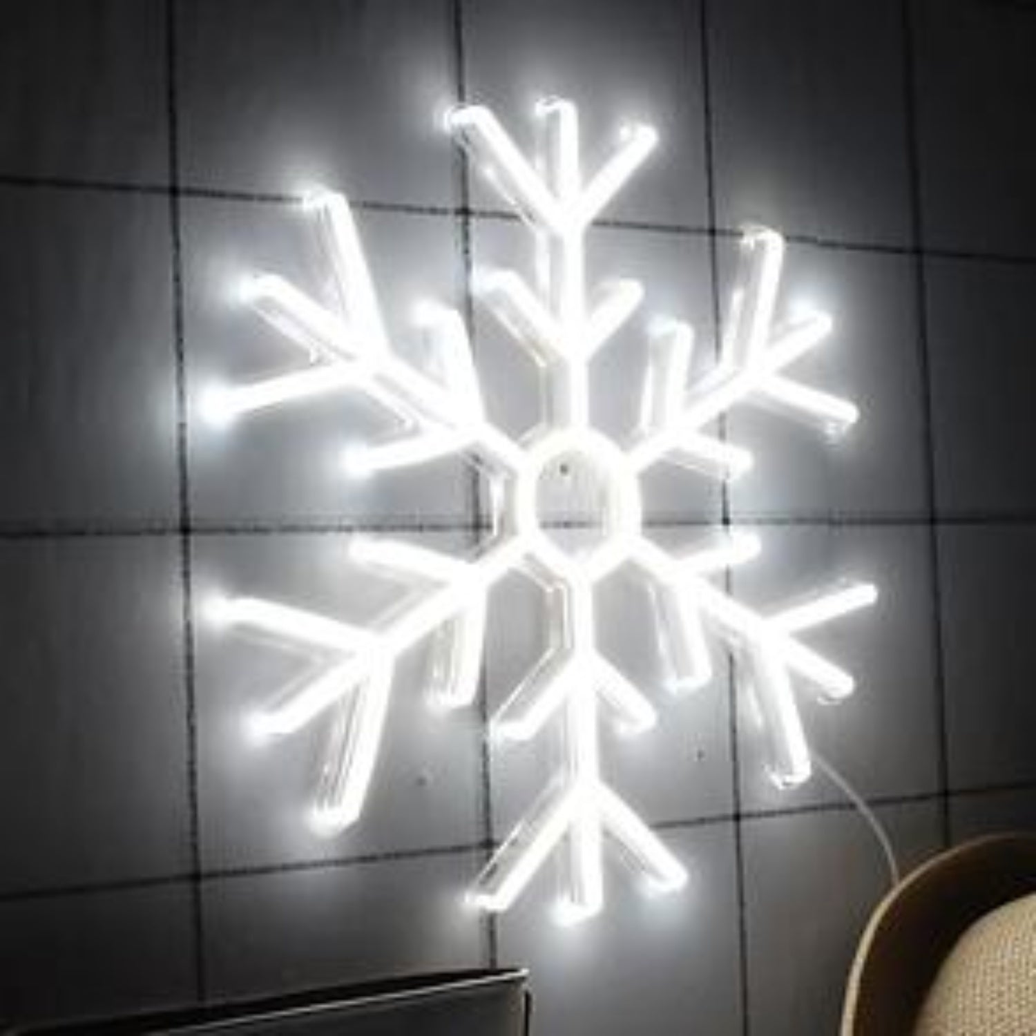 White Snowflake Led Neon Sign For Indoor Christmas Winter Home Decor | Shineneon