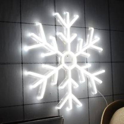 White Snowflake Led Neon Sign For Indoor Christmas Winter Home Decor | Shineneon