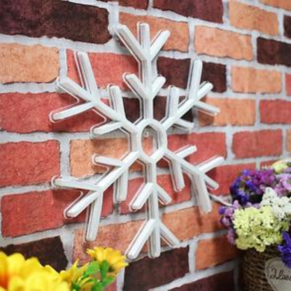 White Snowflake Led Neon Sign For Indoor Christmas Winter Home Decor | Shineneon