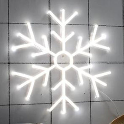 White Snowflake Led Neon Sign For Indoor Christmas Winter Home Decor | Shineneon