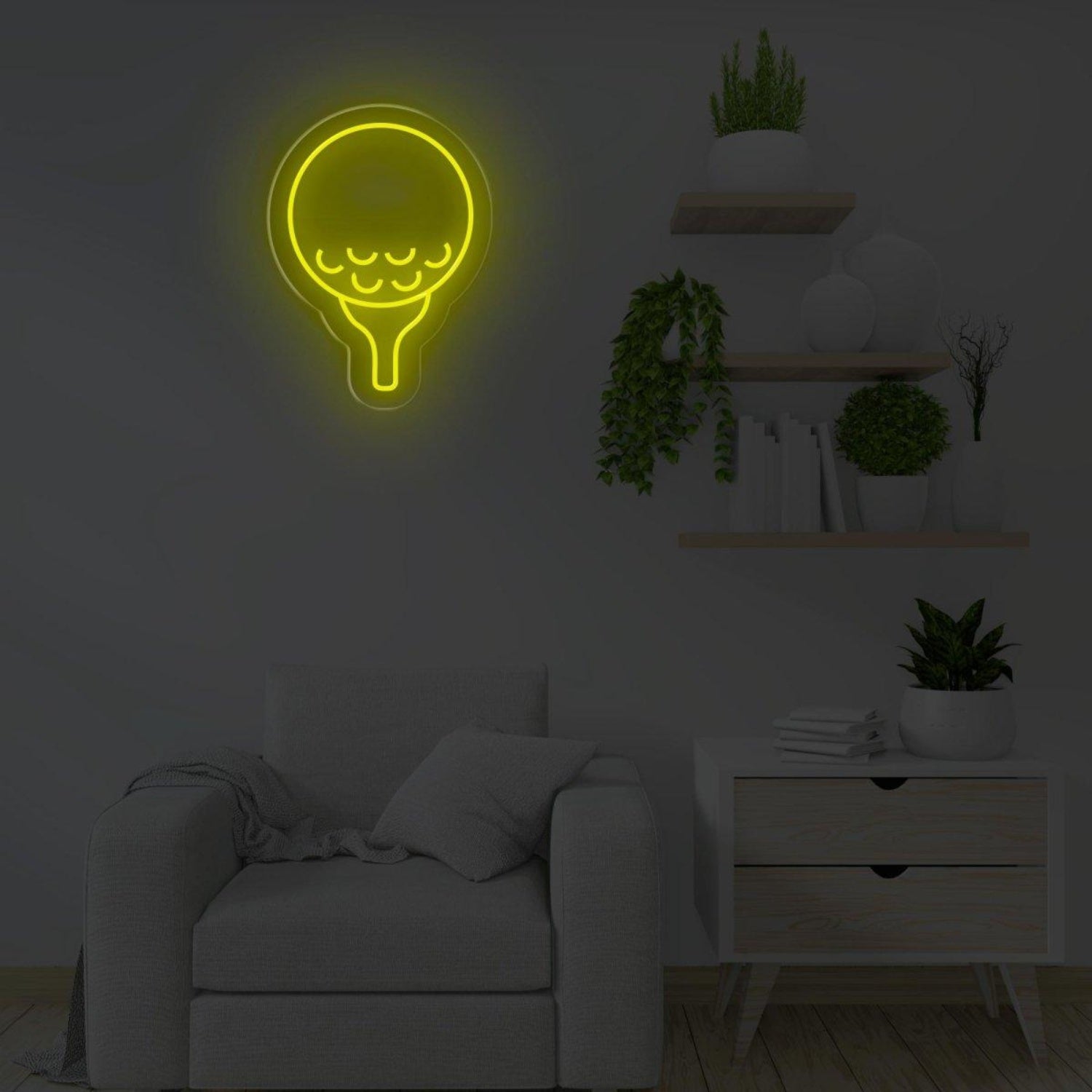 White Tennis Racket Led Neon Sign For Sports Bar Gym Wall Decor | Shineneon