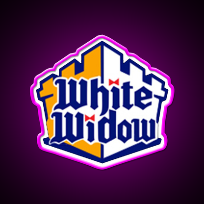 White Widow Hemp Inspired Green Leaf Led Neon Sign Rgb Color - Neon sign mounted on wall in room