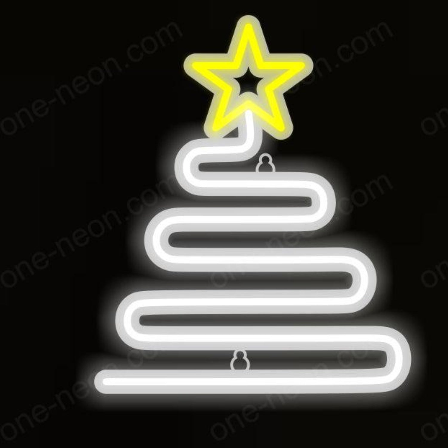 White Yellow Christmas Tree Led Neon Sign For Indoor Commercial Holiday Decor | Shineneon