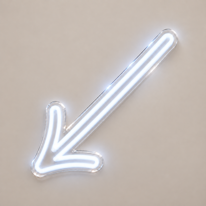 Custom White Arrow Led Neon Sign