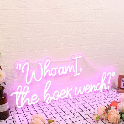 Who Am I The Beer Wench Pink Led Neon Sign - Shineneon