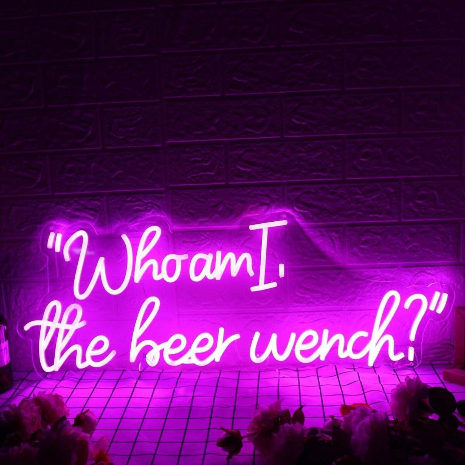 Who Am I The Beer Wench Pink Led Neon Sign - Shineneon