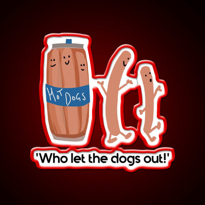Who Let The Dogs Out Hot Dog Fast Food Led Neon Sign For Burger Place Rgb Color - Shineneon