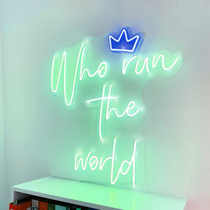 Who Run The World Led Neon Sign Empowerment Shines Bright In Neon | Shineneon