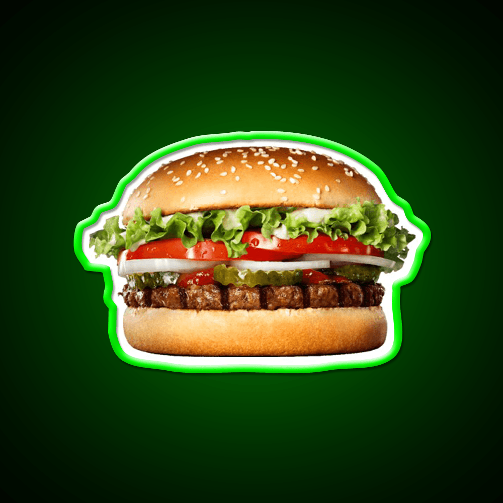 Whopper Fast Food Led Neon Sign For Burger Place Rgb Color - Shineneon