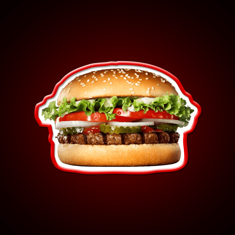 Whopper Fast Food Led Neon Sign For Burger Place Rgb Color - Shineneon