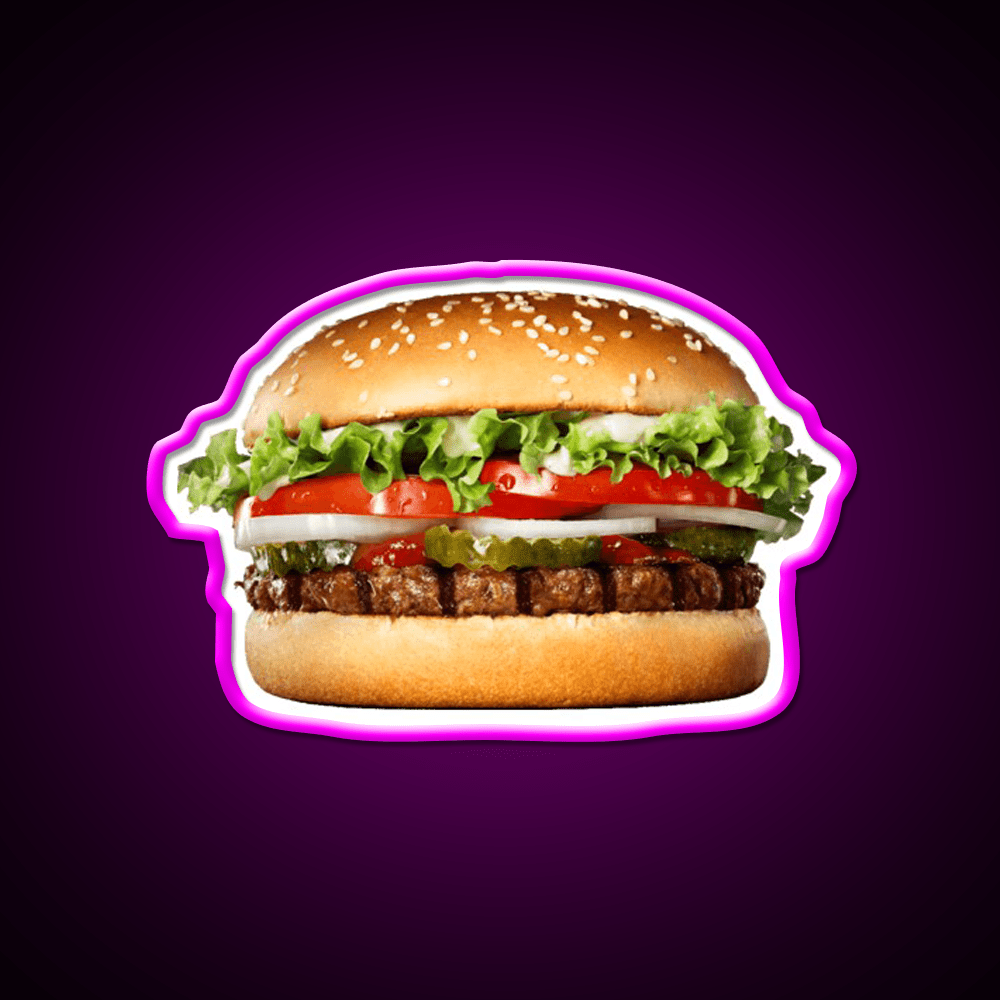 Whopper Fast Food Led Neon Sign For Burger Place Rgb Color - Shineneon