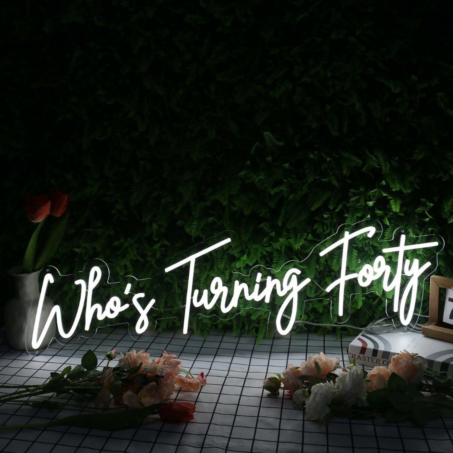 Whos Turning Forty White Led Neon Sign - Shineneon