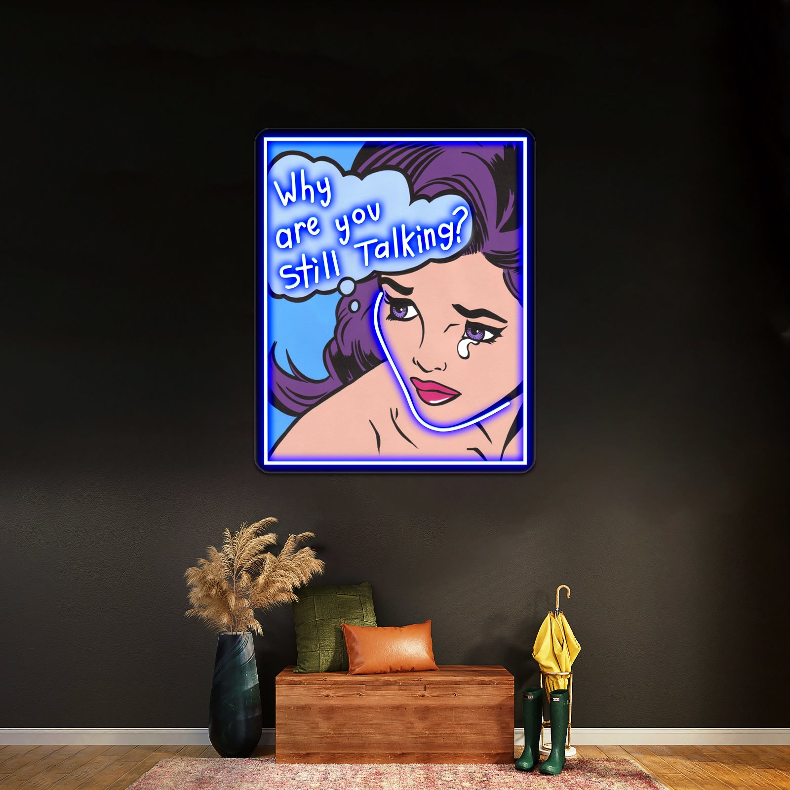 Why Are You Still Talking Comic Girl Artwork Neon Signs Custom | Shineneon
