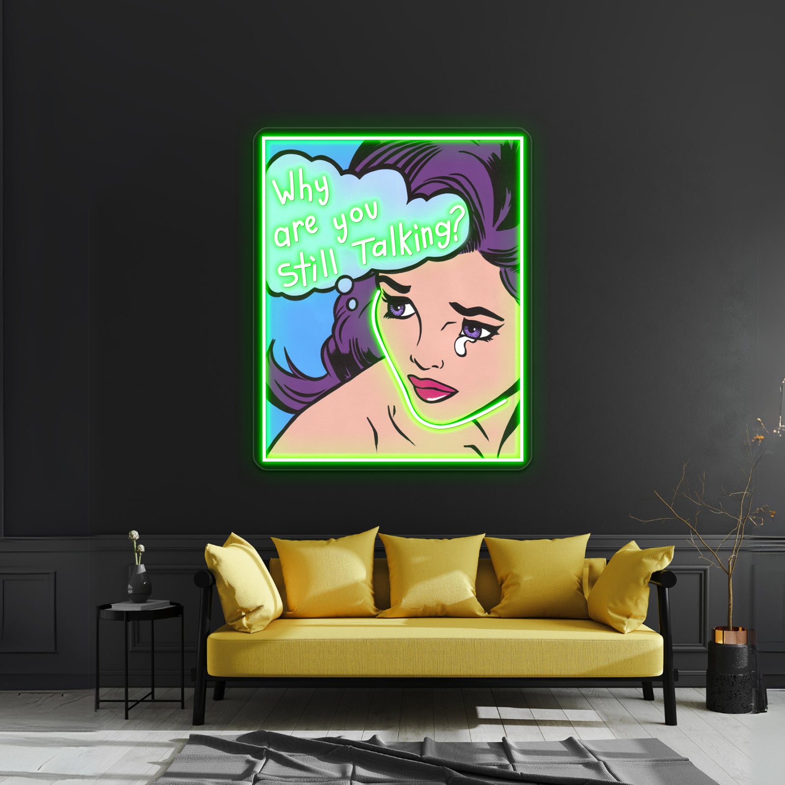 Why Are You Still Talking Comic Girl Artwork Neon Signs Custom | Shineneon