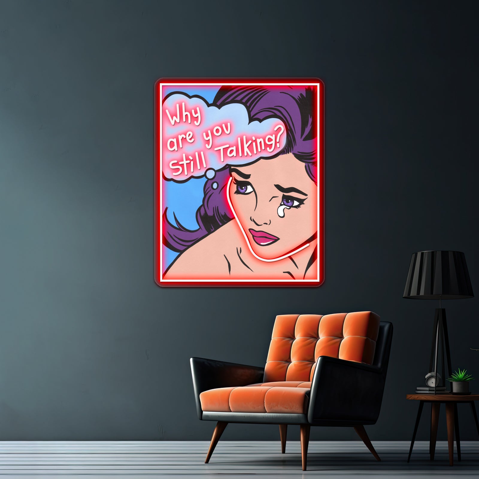 Why Are You Still Talking Comic Girl Artwork Neon Signs Custom | Shineneon