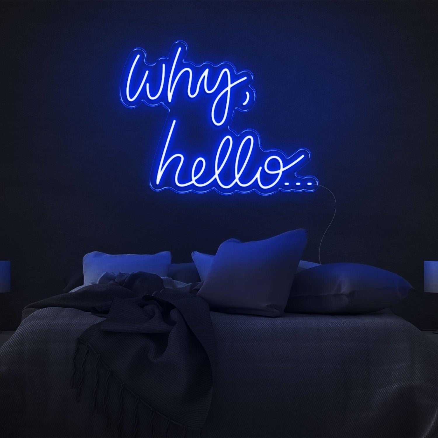 Why Hello Bright Yellow Led Neon Sign For Cozy Bedroom Decor | Shineneon